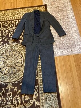 Men's Charcoal Pinstripe Suit Blazer and Trousers